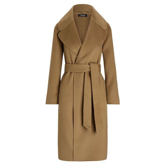 Lauren Ralph Lauren Jackets & Blazers - Lauren Ralph Lauren Womens Double Faced Wool Blend Wrap Coat 6 Honey - NWT $495